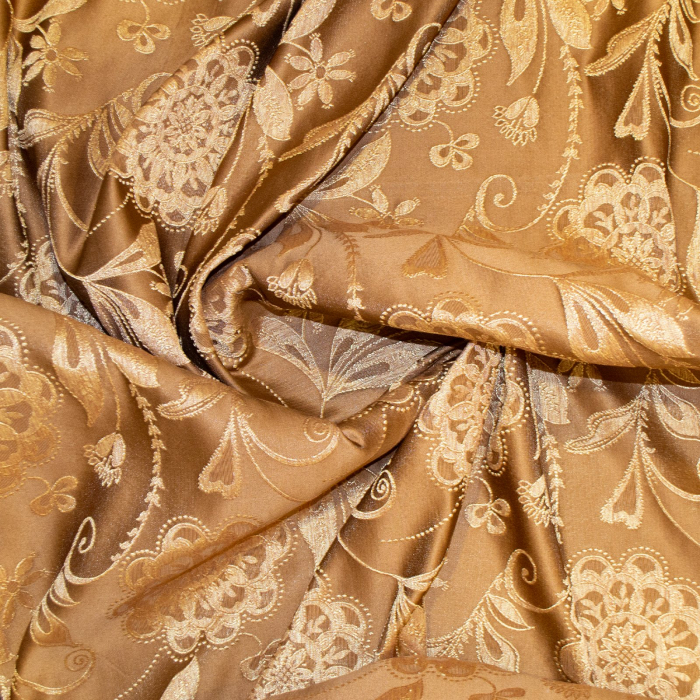 Set draperii Velaria tafta maro cu flori, 2x130x285 cm [3]