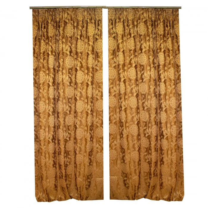 Set draperii Velaria tafta maro cu flori, 2x130x285 cm [1]