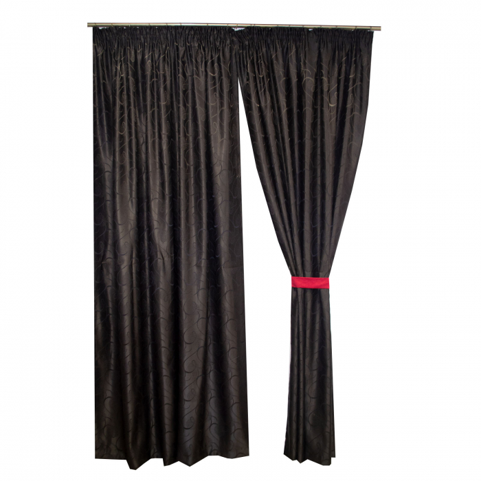 Set draperii Velaria jacard negru, 2*160x260 cm [2]