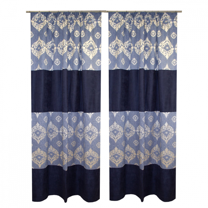 Set draperii Velaria maro cu imprimeu baroc, 2x140x250 cm [2]