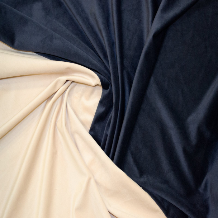 Set draperii Velaria catifea albastra cu ivoire, 2x125x240 cm [3]