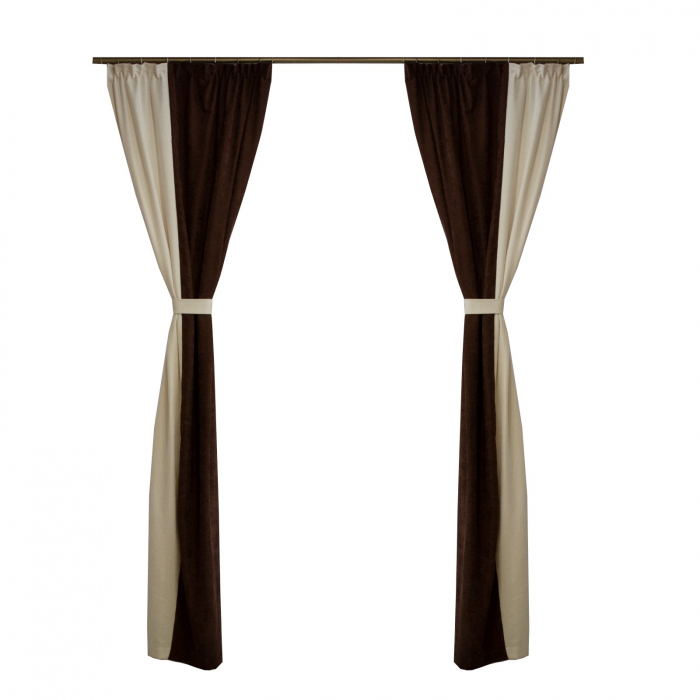 Set draperii Velaria Suet wenge cu ivoire, 2x130x220 cm [2]