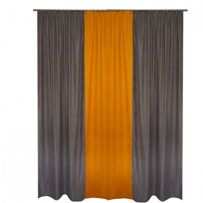 Set draperii Velaria gri-portocaliu, 2*160x260 cm [2]
