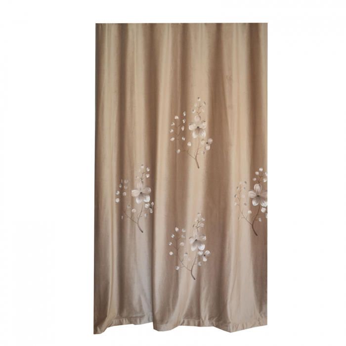 Set draperii Velaria catifea orhidee bej cu rejansa, 2*200x260 cm [3]