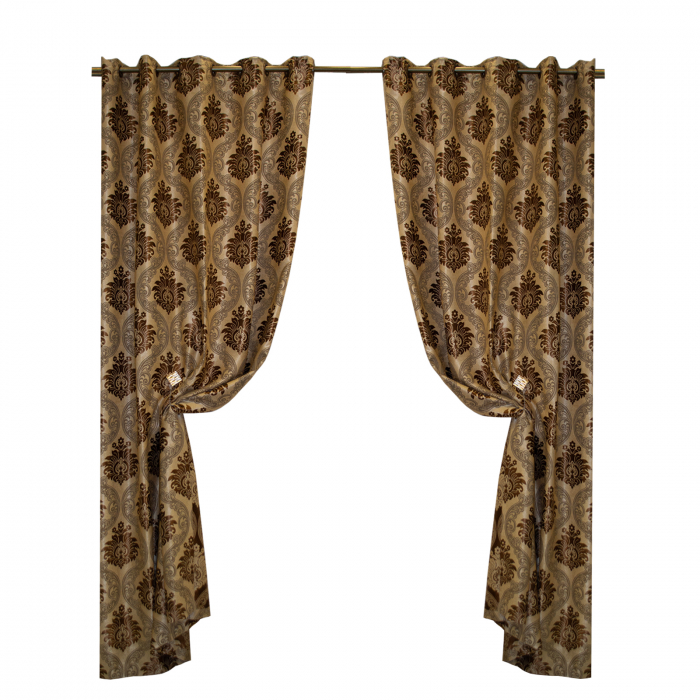 Set draperii Velaria baroc wenge cu capse, 2x150x250 cm [2]