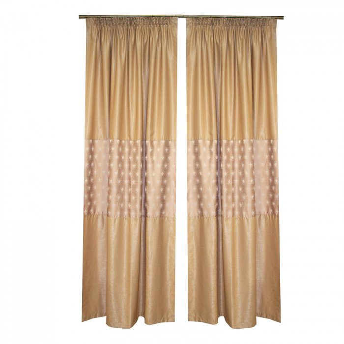 Set draperii Velaria soft crem cu imprimeu baroc, 2x130x245 cm [1]