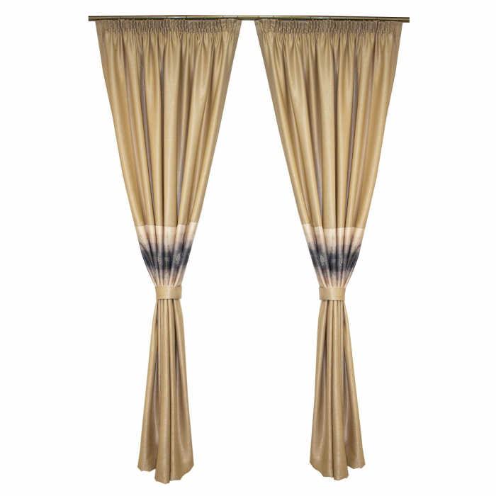 Set draperii Velaria soft crem cu imprimeu baroc, 2x160x250 cm [2]