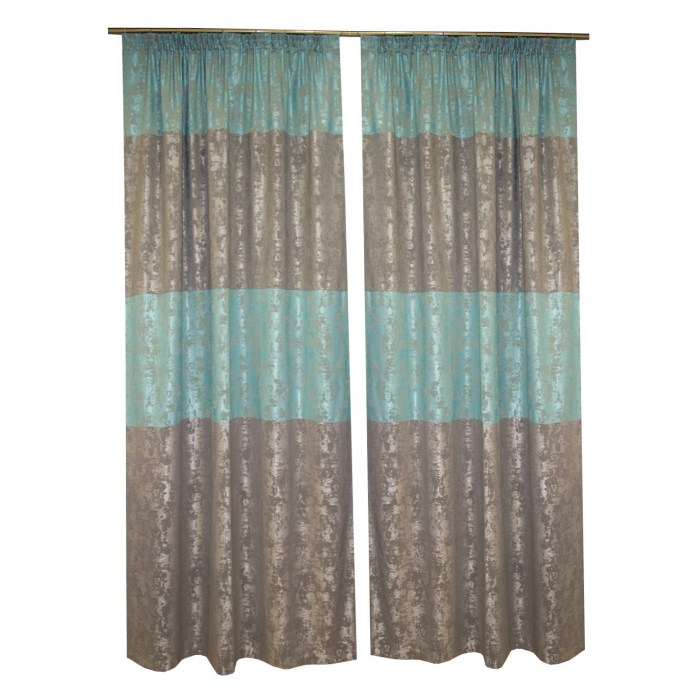 Set draperii Velaria asos turcoaz-gri, 2x140x260 cm [1]