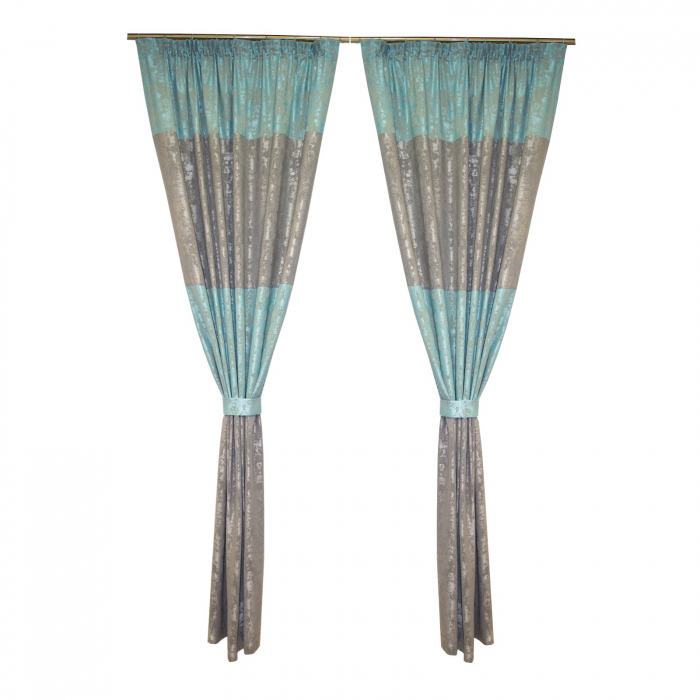 Set draperii Velaria asos turcoaz-gri, 2x140x260 cm [2]