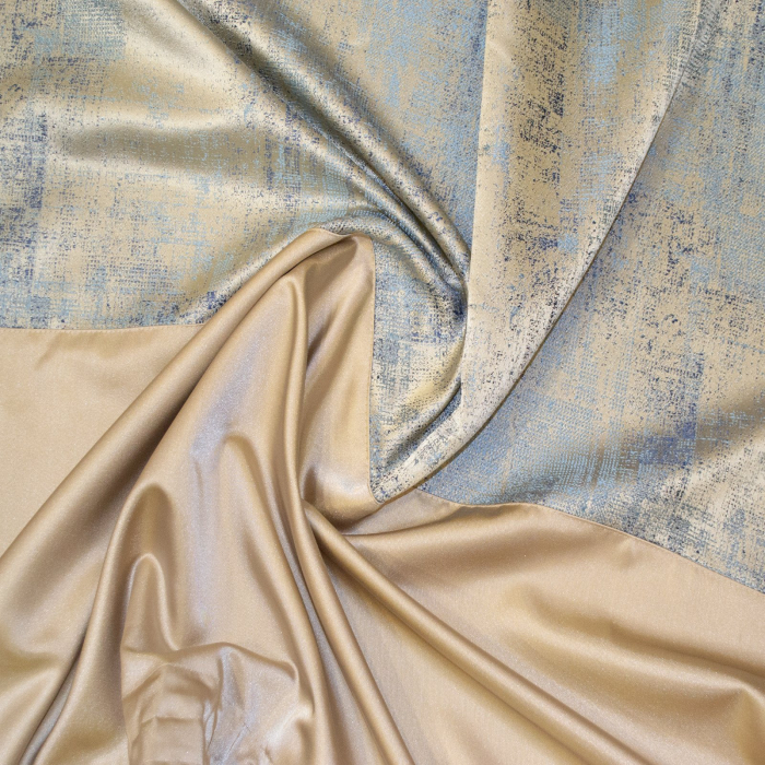 Set draperii Velaria tafta turcoaz cu bej, 2x115x240 cm [3]