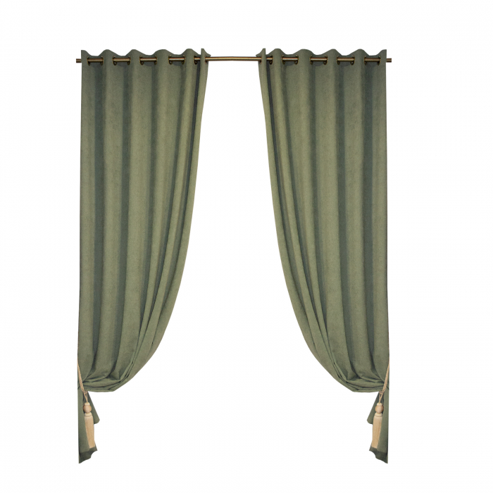 Set draperii Velaria milas verde cu capse, 2x160x270 cm [2]