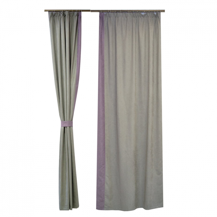 Set draperii Velaria suet gri cu mov 2x120x240 cm [2]