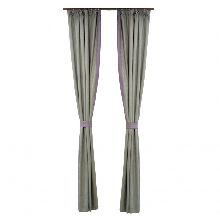 Set draperii Velaria suet gri cu mov 2x120x240 cm [3]