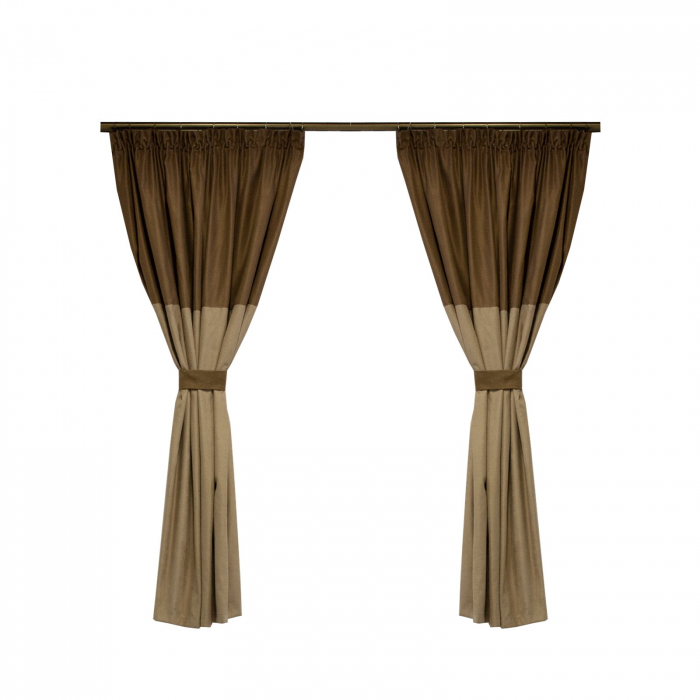Set draperii Velaria suet maro cu bej, 2x150x160 cm [1]