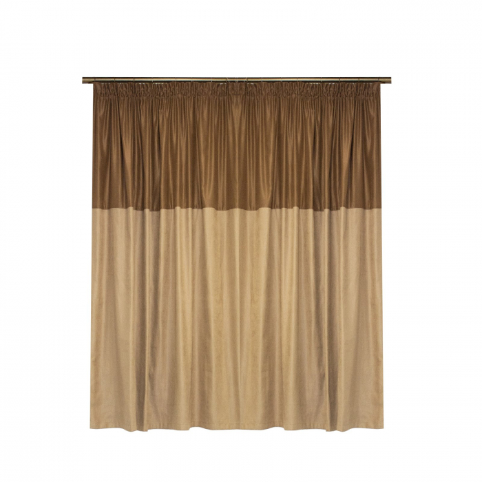 Set draperii Velaria suet maro cu bej, 2x120x180 cm [3]