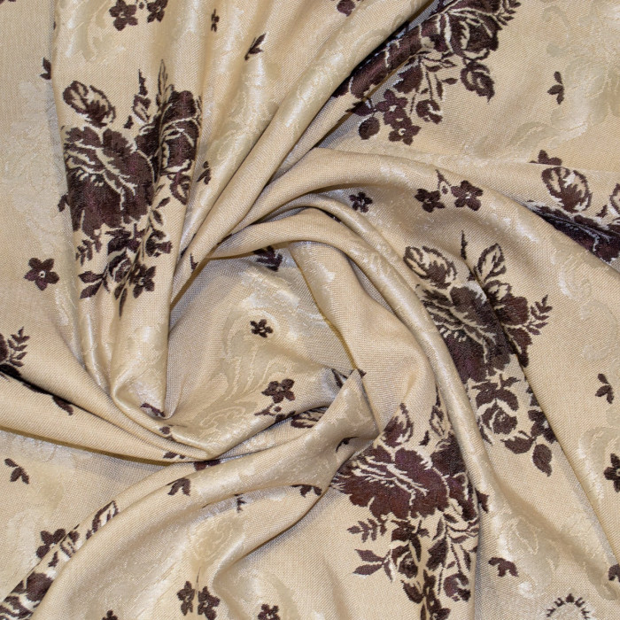 Set draperii Velaria bej cu trandafiri wenge, 2x140x245 cm [2]