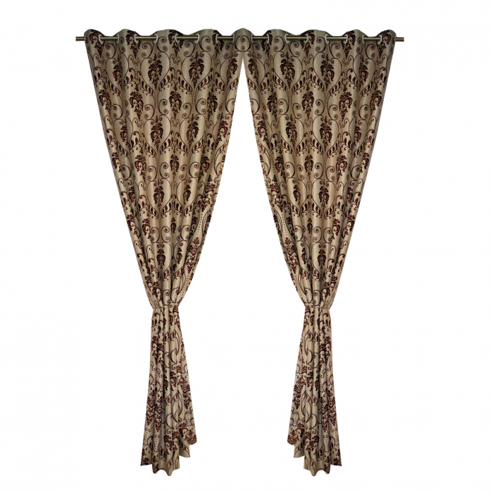 Set draperii Velaria baroc grena cu capse, 2*150x265 cm [1]