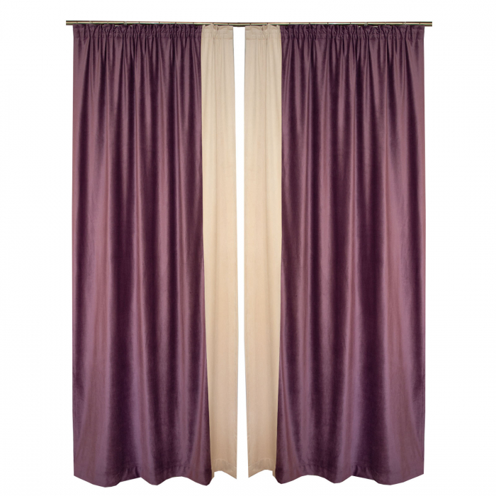 Set draperii Velaria catifea mov-bej, 2*140x260 cm [2]