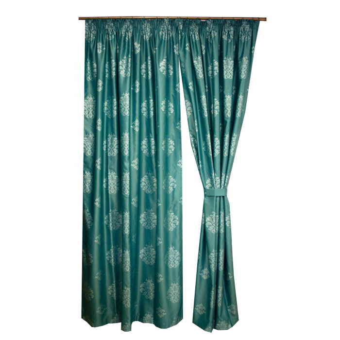 Set draperii Velaria tafta baroc turcoaz, 2*150x260 cm [2]