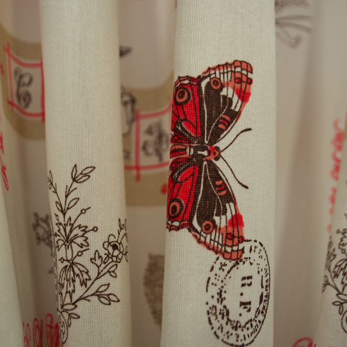 Set draperii Velaria in fluturi paris rosu 120x270x2 [3]
