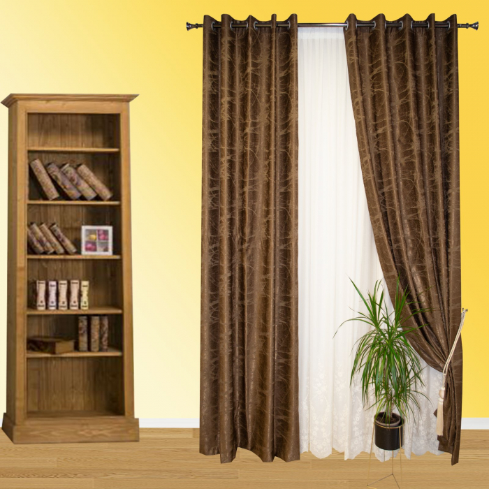 Set draperii Velaria wenge cu capse, 2x150x260 cm [3]