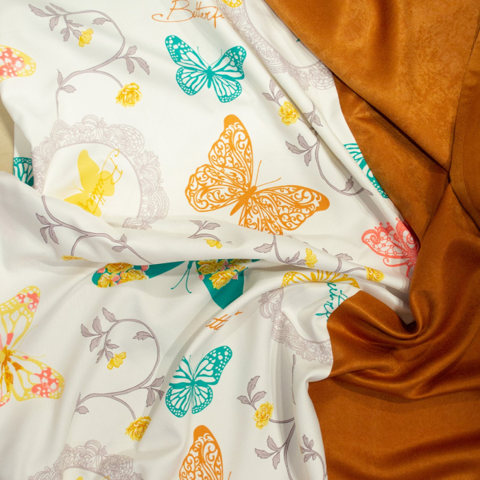Set draperii Velaria fluturi caramizii, 2x135x230 cm [2]
