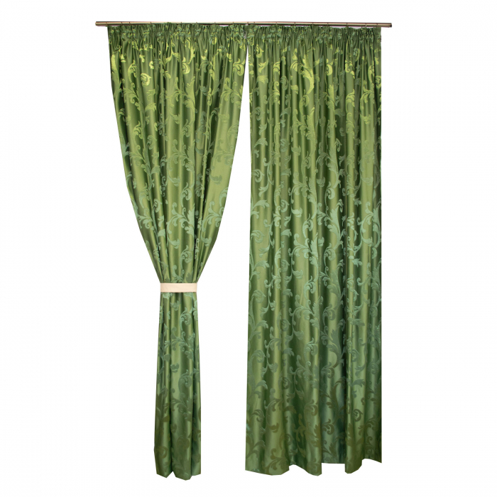 Set draperii Velaria jacard verde, 2*170x260 cm [2]