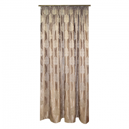 Draperii clasic - Draperie Velaria tafta gri cu model baroc, 1x100x245 cm