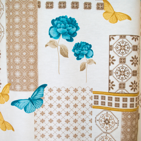 Metraje - Draperie Velaria teflonata trandafiri albastri