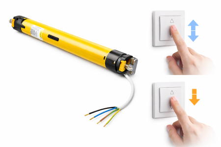 Motorizari jaluzele din lemn 50 mm - Motor tubular A-OK 230V pentru jaluzele și rulouri – 4 fire, comandă prin întrerupător