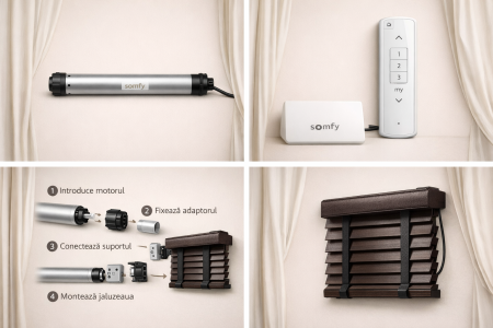Motorizari jaluzele din lemn 50 mm - Motorizare somfy pentru Jaluzele din Lemn 50 mm