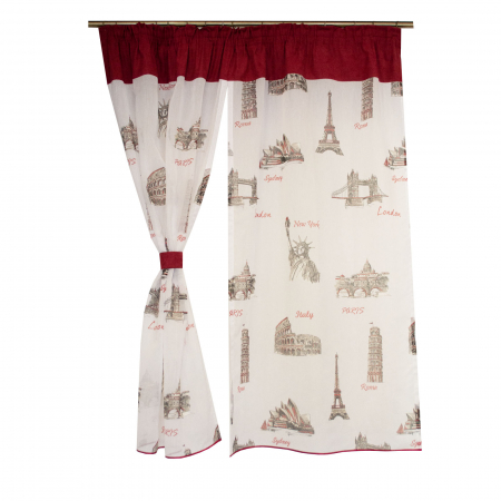 Perdea de bucatarie cu imprimeu modern, 180x160 cm [2]