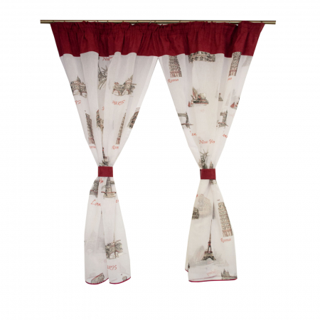 Perdea de bucatarie cu imprimeu modern, 180x160 cm [0]