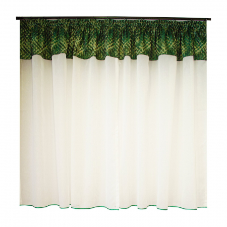 Perdea de bucatarie ivoire cu verde, 400x165 cm [2]