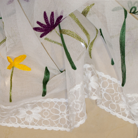 Perdea de bucatarie cu imprimeu brodat cu libelule, 300x165 cm [3]