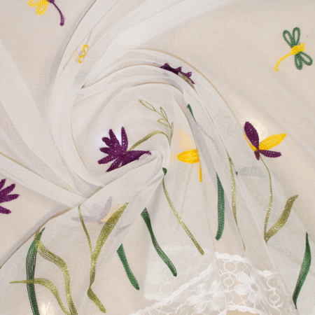 Perdea de bucatarie cu imprimeu brodat cu libelule, 300x165 cm [2]