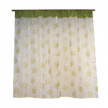 Perdea de bucatarie cu imprimeu floral verde, 180x160 cm [1]