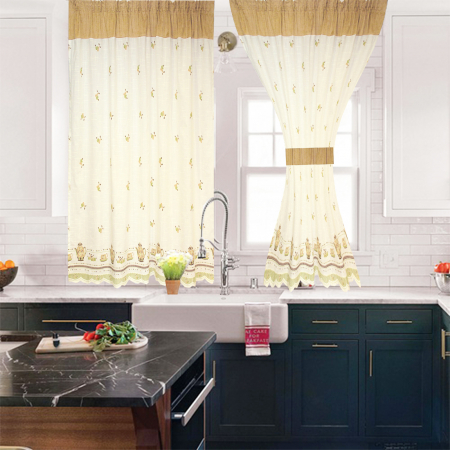 Perdea de bucatarie in cu fructe si cesti, 230x160 cm [1]