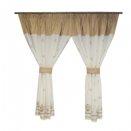 Perdea de bucatarie in cu fructe si cesti, 370x150 cm [0]