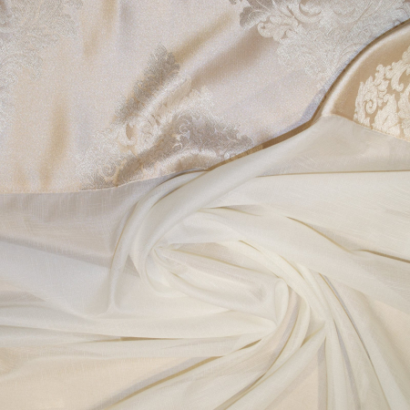 Perdea de bucatarie ivoire cu imprimeu baroc, 300x150 cm [1]