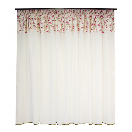 Perdea de bucatarie trandafiri roz, 320x165 cm [1]