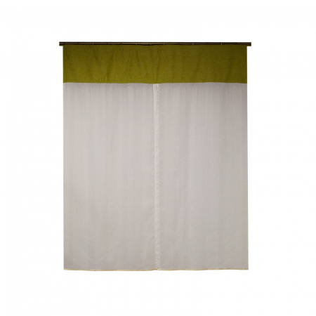 Perdea Velaria voal alb si suet verde, 145x165 cm [2]