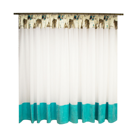 Perdea de bucatarie unt cu motive urbane, 290x165 cm [1]