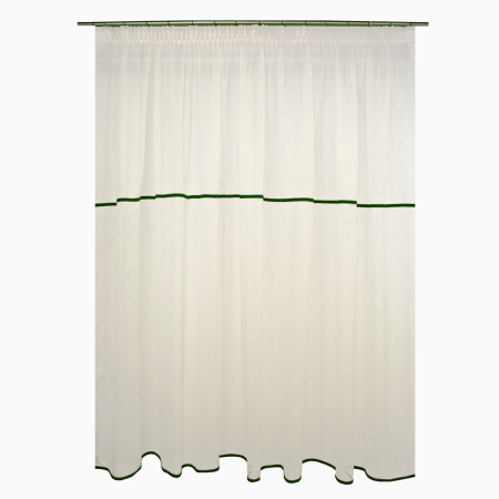 Perdea pirilty ivoire cu fir brodat, verde, 315x195 cm [0]