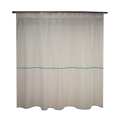 Perdea sable alb cu fir albastru brodat, 310x150 cm [0]