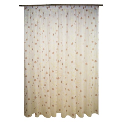 Perdele clasic - Perdea superpaint flowers brown, 390x245 cm