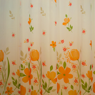 Perdea supervoal flori de campie portocalii, 220x245 cm [1]