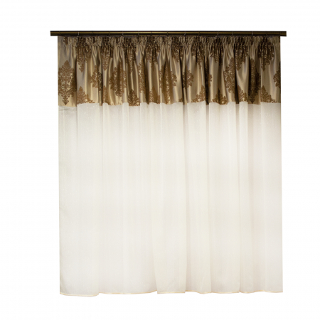 Perdele unicat - Perdea Velaria alba cu banda baroc, 160x155 cm