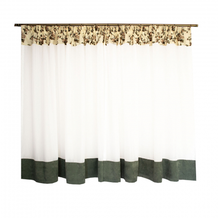 Perdea Velaria alba cu bordura verde, 390x155 cm [1]