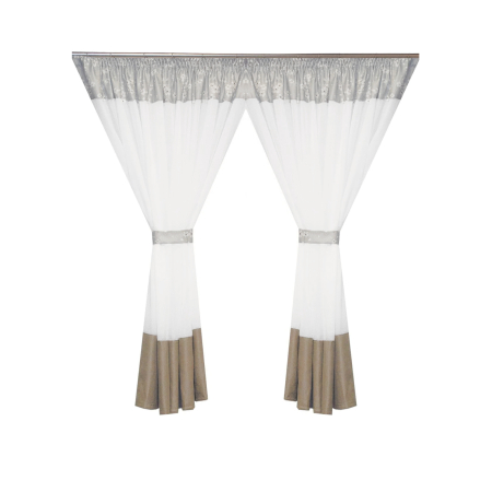 Produse - Perdea Velaria alba cu flori, 400x150 cm